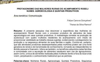 Artigo “Protagonismo das mulheres rurais do acampamento Roseli Nunes: agroecologia e quintais produtivos”