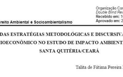 Artigo: Análise das estratégias metodológicas e discursivas do diagnóstico socioeconômico no estudo de impacto ambiental do Projeto Santa Quitéria/Ceará